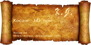 Koczor János névjegykártya